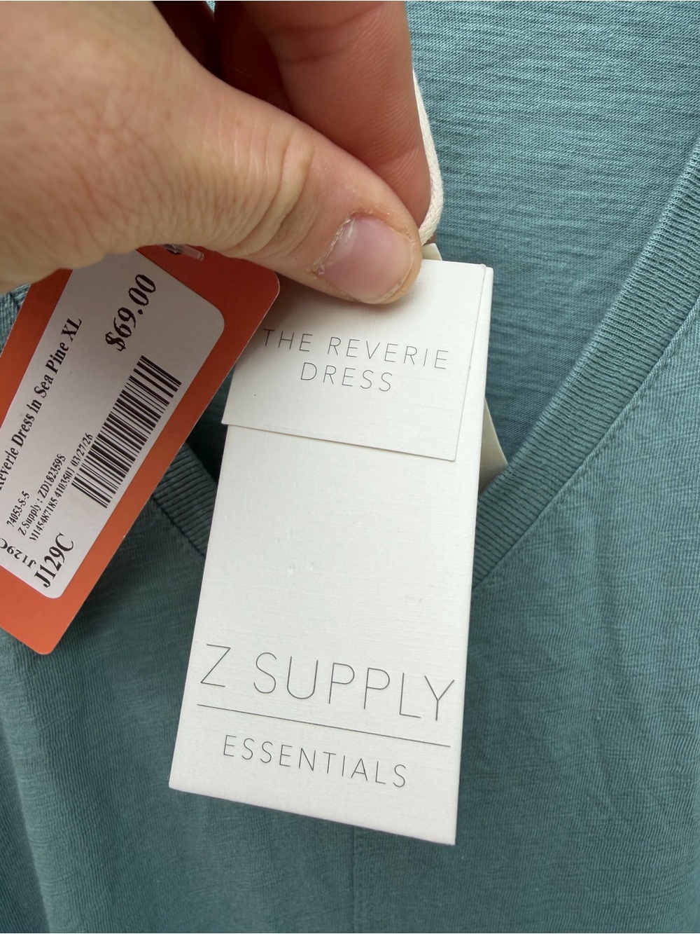 Z- Supply Reverie Sleeveless V-Neck Midi Dress in Sea Pine NWT XL - Picture 5 of 6